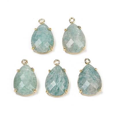 Natural Amazonite Faceted Pendants
