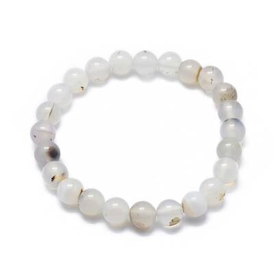 Natural Agate Bead Stretch Bracelets