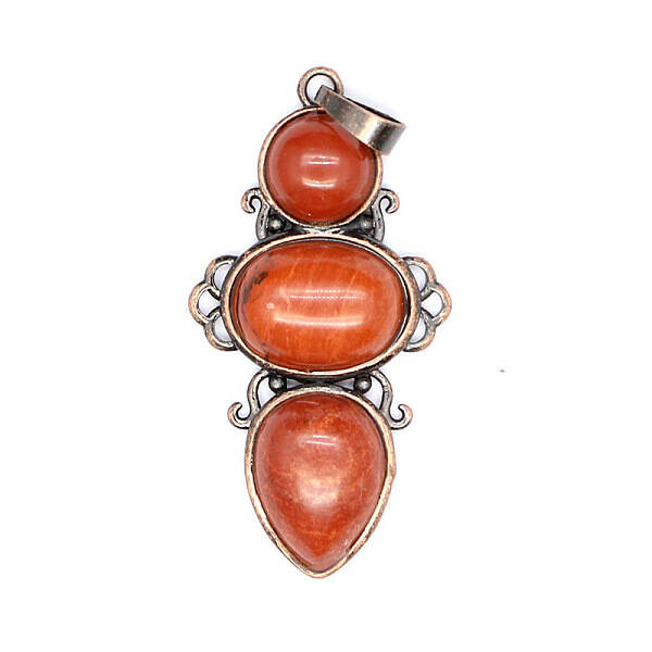 Retro Natural Red Jasper Pendants