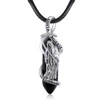 YFN Crystal Santa Muerte Necklace 925 Sterling Silver Grim Reaper Pendant Necklace Protection Jewelry Gift Adjustable Chain L...