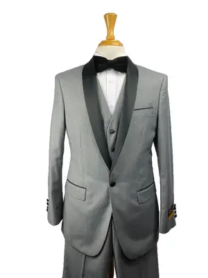 29C-Tux-Shawl Lt-Gray-Black - Tuxedo Wholesale Distributors