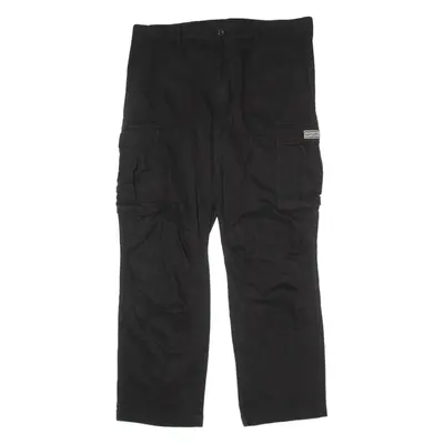ACCANTO Cargo Mens Twill Trousers Black Regular Straight W40 L30