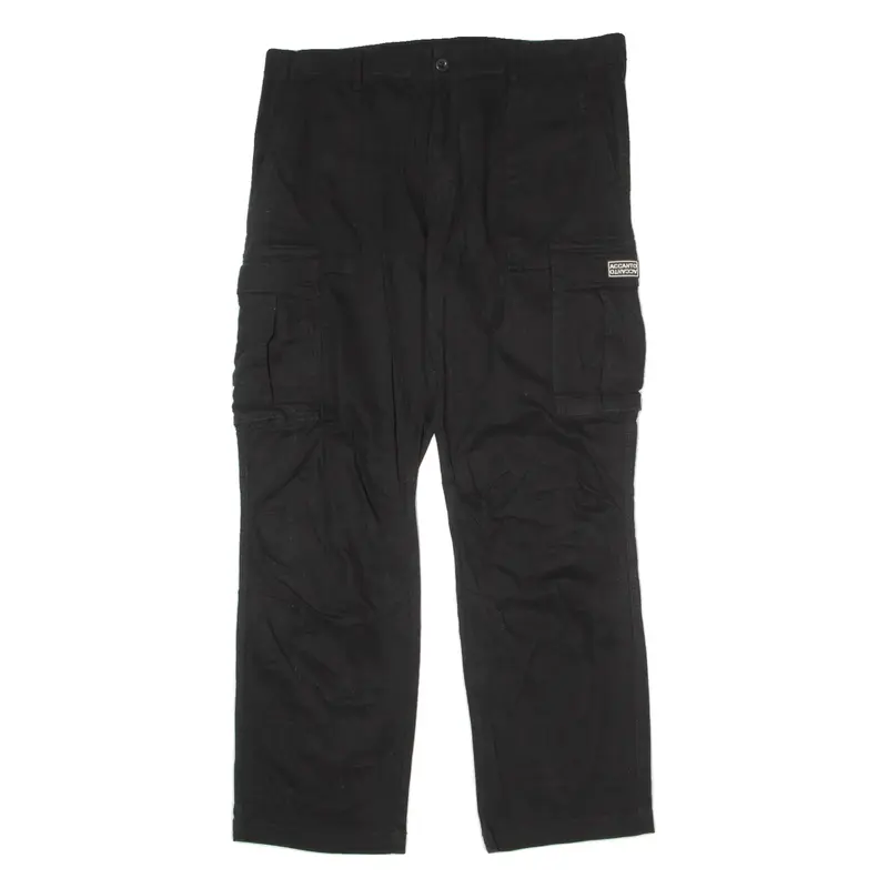 ACCANTO Cargo Mens Twill Trousers Black Regular Straight W40 L30