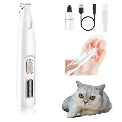 New 2025 Waterproof Rechargeable Pet Paw Trimmer with LED- Low Noise, Multifunctional Grooming Clippers for Dogs and Cats - P...