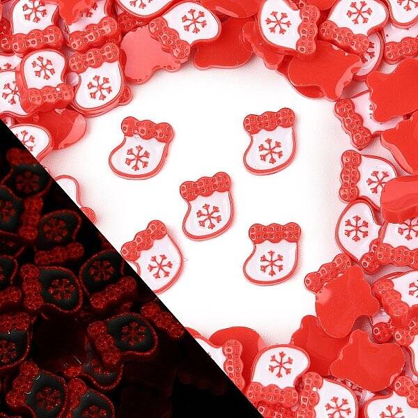 Christmas Theme Luminous Resin Cabochons