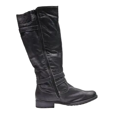 ALUSSA High Boots Black Leather Womens UK 8