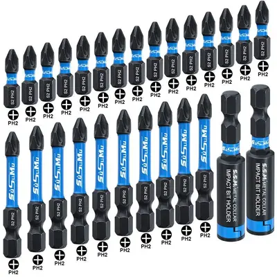 Multifunctional Impact Drill Bit Set, S2 Alloy Steel Drill Bit Set, Home Repair Building Woodworking Professional Set, Power...