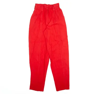 Trousers Red Regular Tapered Womens W24 L31