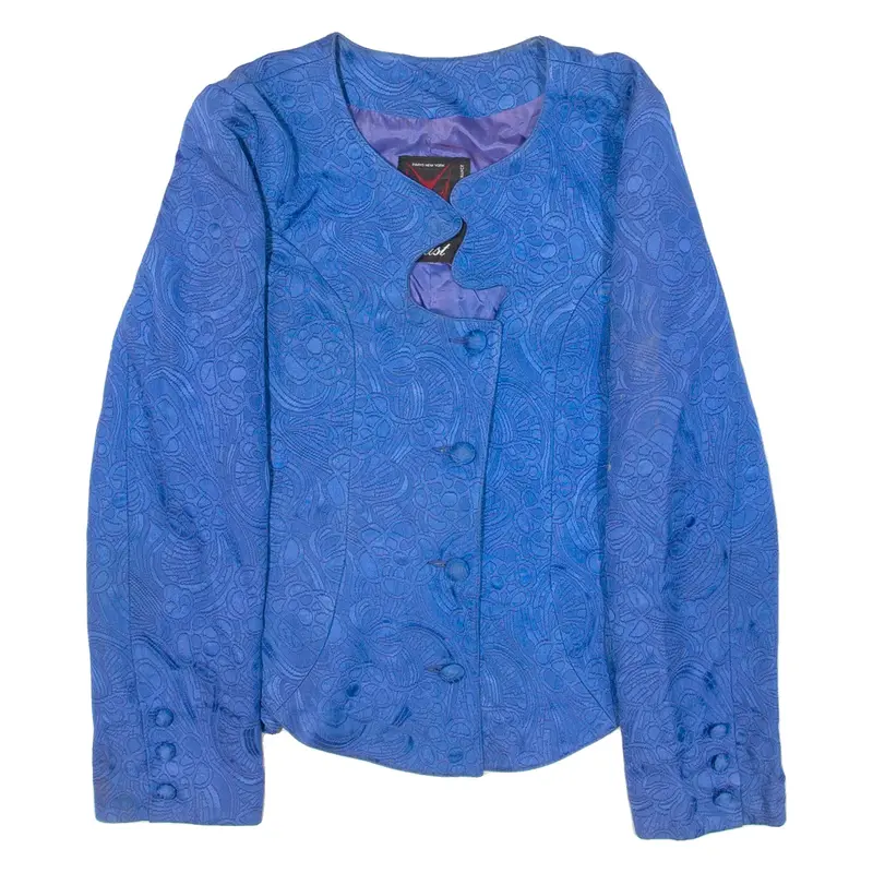 FAUST Womens Blazer Jacket Blue Knit S