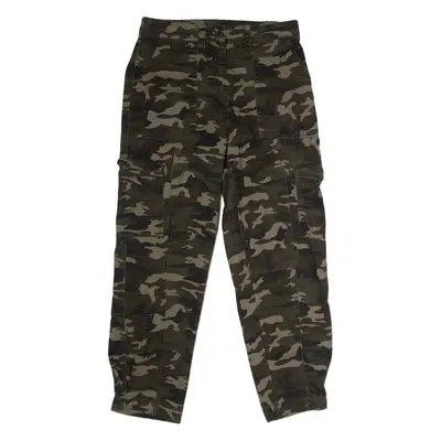 AMISU Camouflage Cargo Womens Twill Trousers Green Regular Straight W30 L26