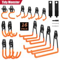 16 Pack Garage Hooks Heavy Duty Organization for Tools Wall Mount Utility Hook Garage Hanger Storage Hooks with 2 Extension C...