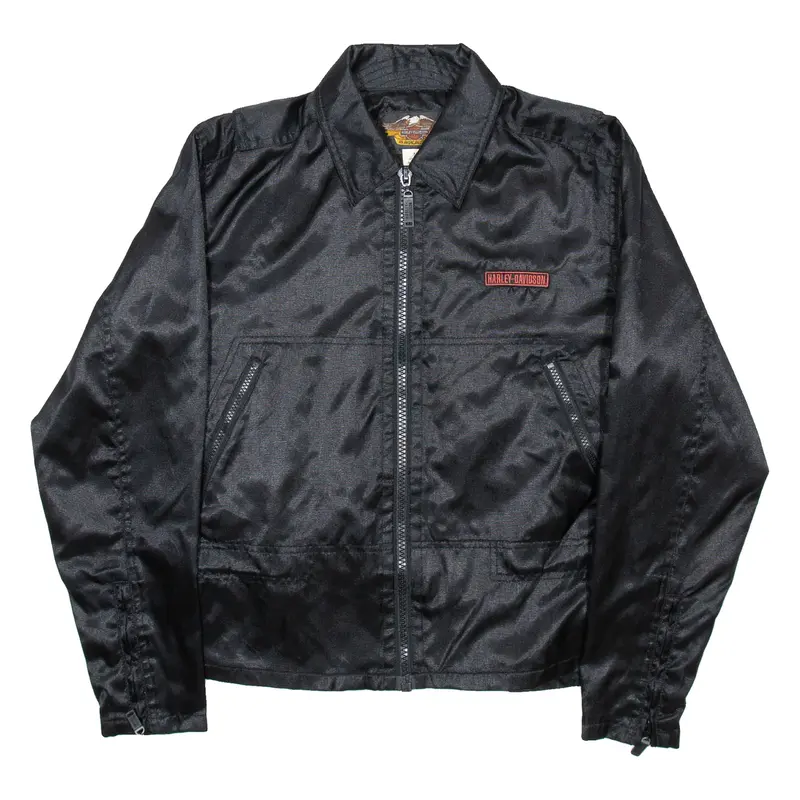 HARLEY DAVIDSON Wax Lined Womens Biker Jacket Black M