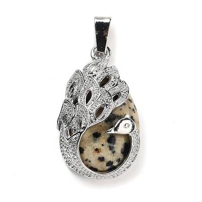 Natural Dalmatian Jasper Teardrop Pendants