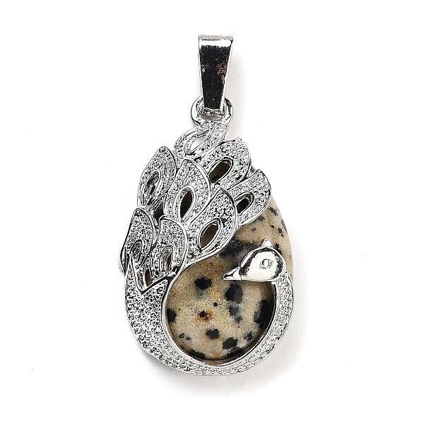 Natural Dalmatian Jasper Teardrop Pendants