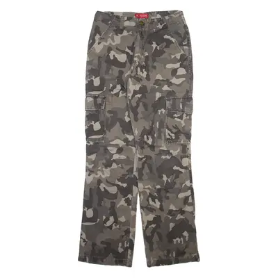 EXPLORER Camo Cargo Mens Trousers Grey Regular Straight W28 L31