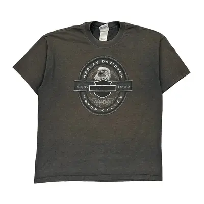 Delaware Harley Davidson Graphic T-Shirt - XL Grey Cotton Blend