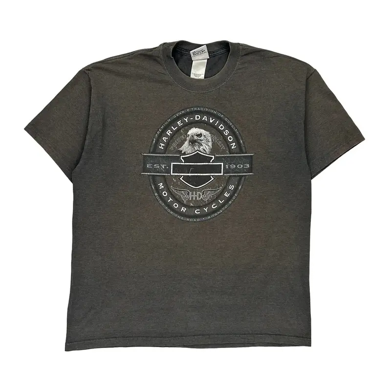 Delaware Harley Davidson Graphic T-Shirt - XL Grey Cotton Blend