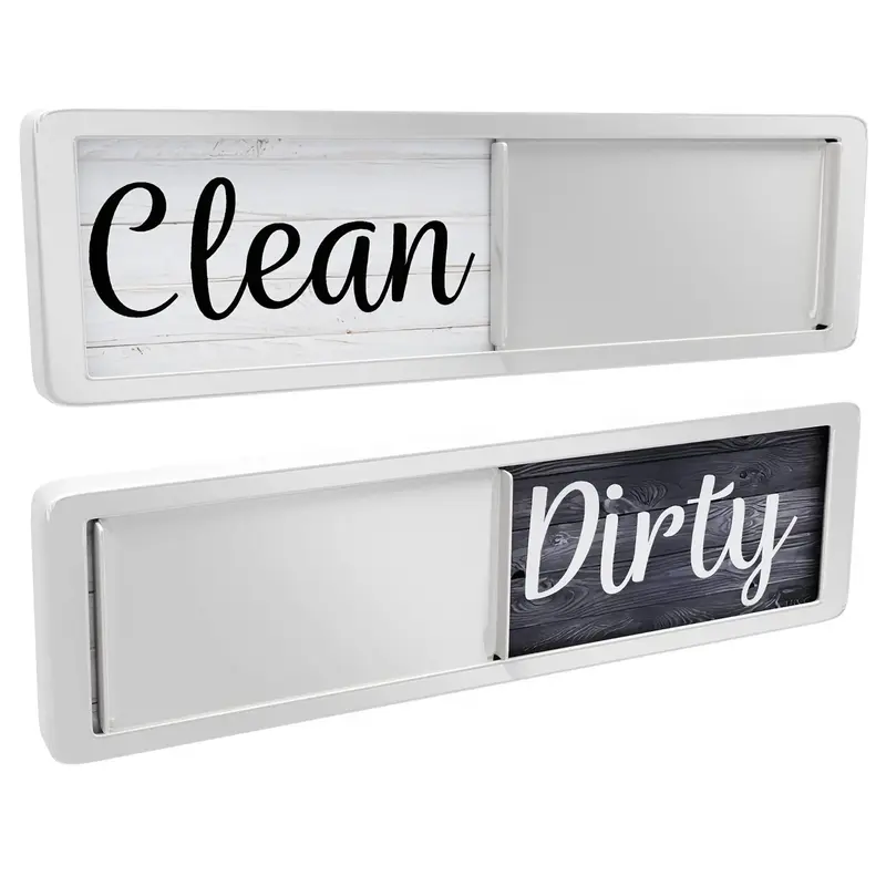 Letter Pattern Dishwasher Magnet, 1 Count Strong Universal Dirty Clean Dishwasher Magnet Indicator, Slide Rustic Farmhouse Bl...