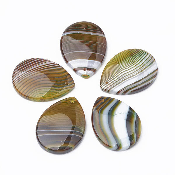 Natural Banded Agate Pendants