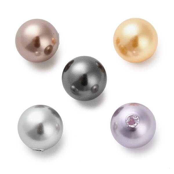 Baking Painted Pearlized Glass Pearl Round Beads