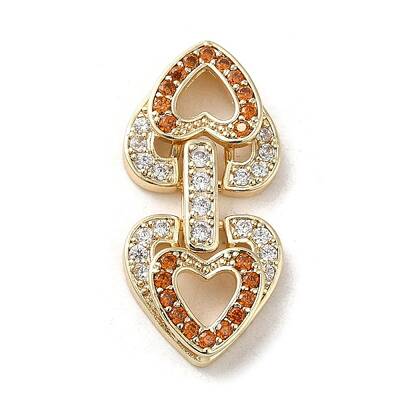 Brass Micro Pave Cubic Zirconia Fold Over Clasps