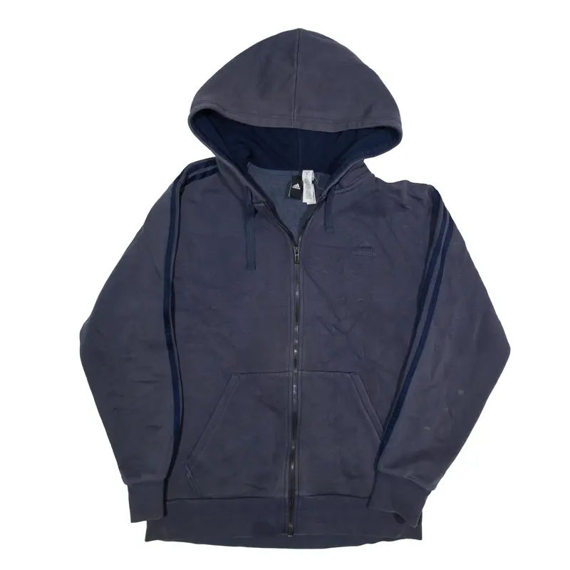 ADIDAS Hoodie Blue Full Zip Mens L