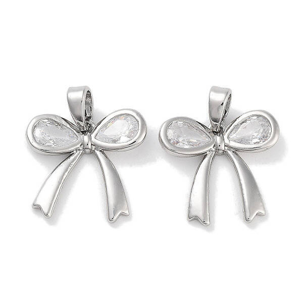 Brass Micro Pave Cubic Zirconia Pendants