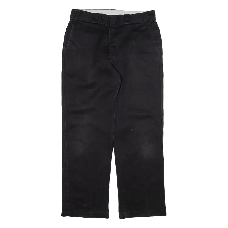 DICKIES Mens Trousers Black Regular Straight W33 L30