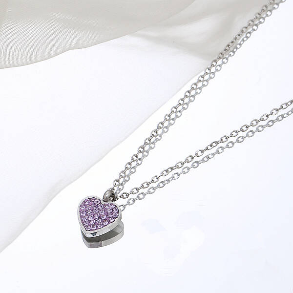Stainless Steel Heart Pendant Necklaces for Women