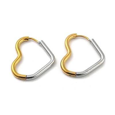 Two Tone 304 Stainless Steel Hoop Earrings