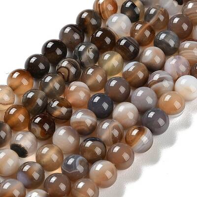 Natural Striped Agate/Banded Agate Beads Strands