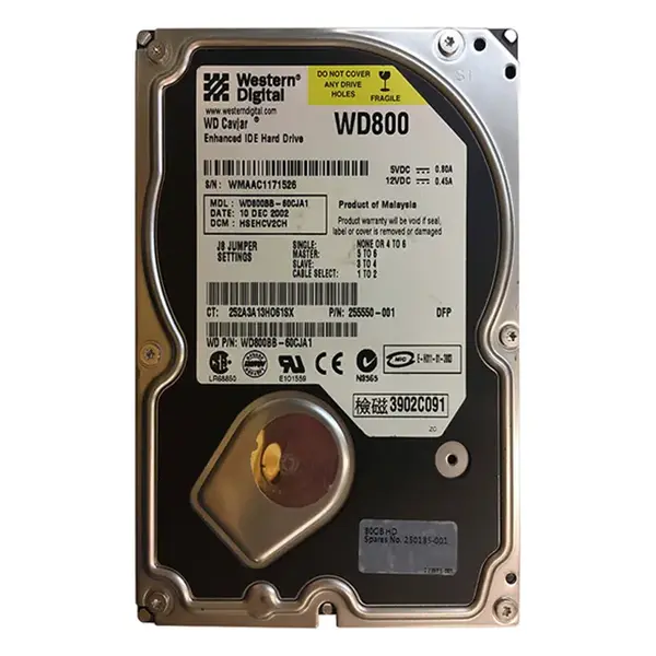 255550-001 HP 80GB IDE Ultra ATA/100 (ATA-6) 7200 3.5-inch Hard Drive