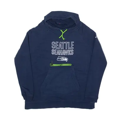 NIKE NFL Seattle Seahawks USA Sweatshirt Blue High Neck Womens S