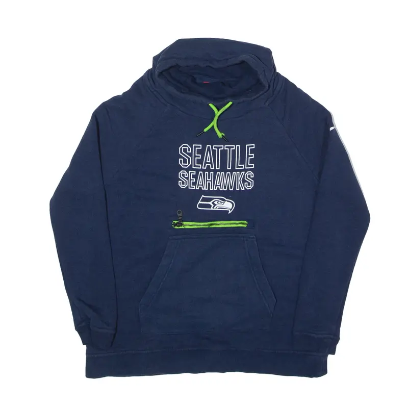NIKE NFL Seattle Seahawks USA Sweatshirt Blue High Neck Womens S