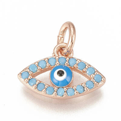Brass Micro Pave Cubic Zirconia Charms