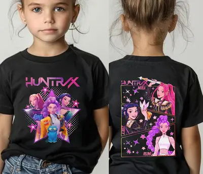 [Sale Up To 50%] Huntrix Shirt, Demon Hunters Kids Shirt, Huntrix Girls T-Shirt, Mira Rumi Joey Shirt, Kpop Movie Shirt, Demo...