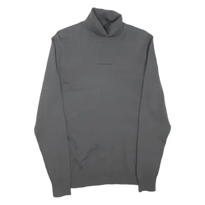 CALVIN KLEIN JEANS Mens Jumper Grey Roll Neck Tight Knit S