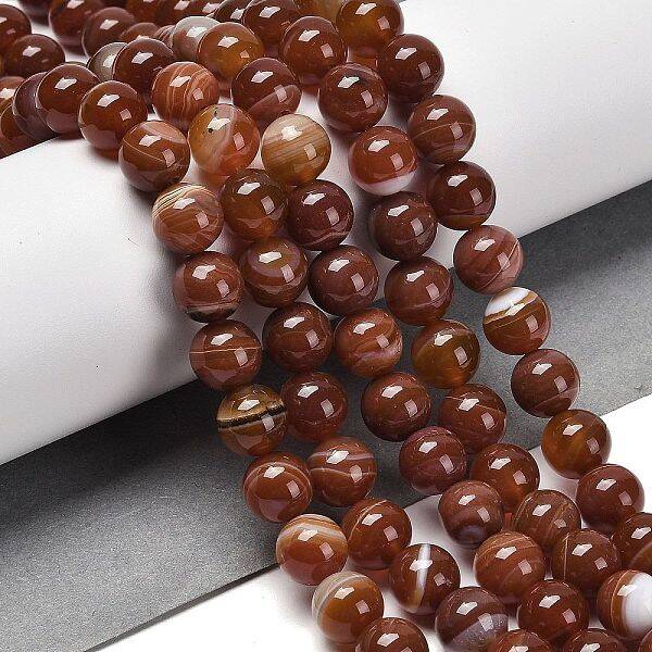 Natural Striped Agate/Banded Agate Beads Strands