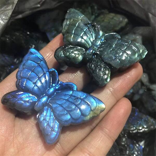 Dyed Natural Labradorite Carved Display Decorations