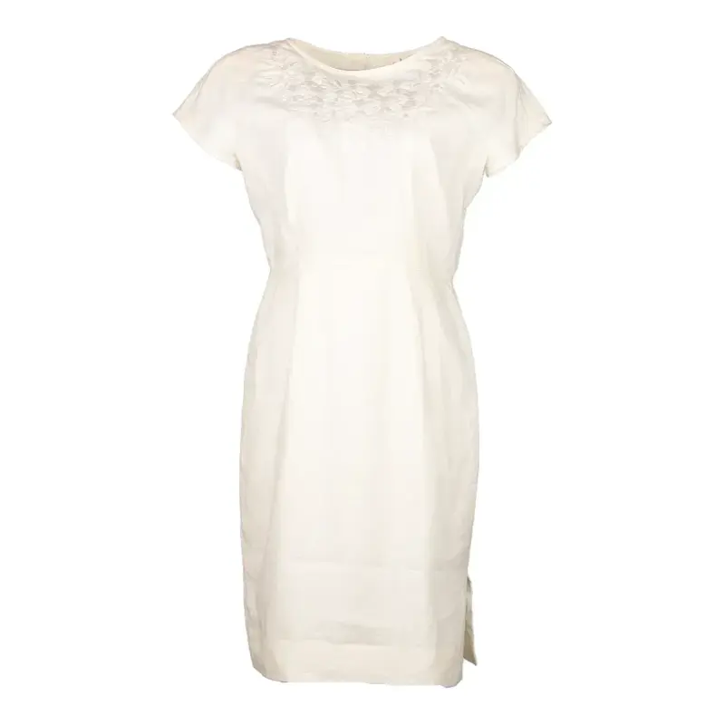 Valentino Midi Dress - Medium White Cotton Blend
