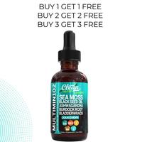 Clean Nutra Sea Moss Black Seed Oil Liquid Drops with Ashwagandha Burdock Root Bladderwrack - Multimineral Supplement
