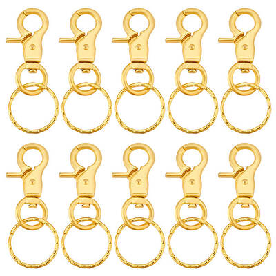 10Pcs Iron Swivel Clasps with Key Rings