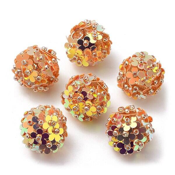 PVC Plastic Paillette with Glass Seed Beaded Pendants