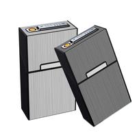 Dual-pack king-size cigarette cases. Tungsten-coil lighter with USB-C charging, 20-cigarette capacity. Durable alloy in gray/...