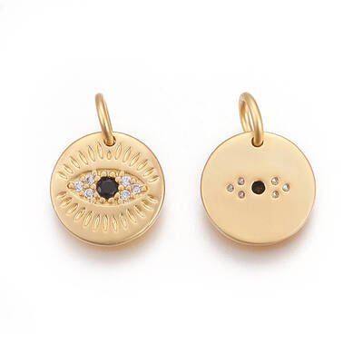Brass Micro Pave Cubic Zirconia Charms