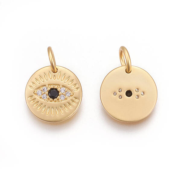 Brass Micro Pave Cubic Zirconia Charms