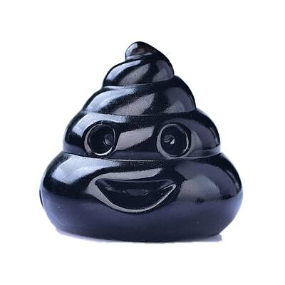 Natural Obsidian Carved Poop Shape Figurines