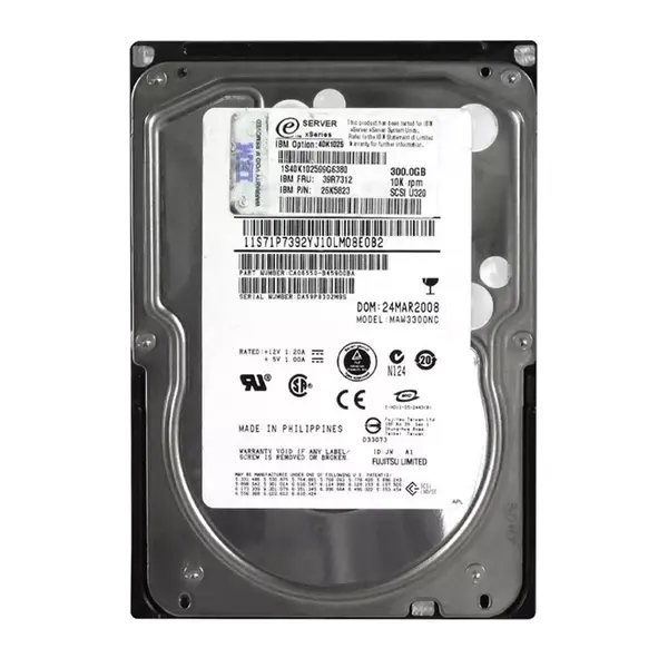 39R7312 IBM 300GB Ultra-320 SCSI 10000 3.5-inch 8MB Hard Drive