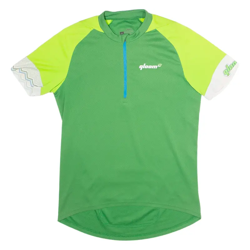 QLOOM Cycling Mens Jersey Green 1/4 Zip M
