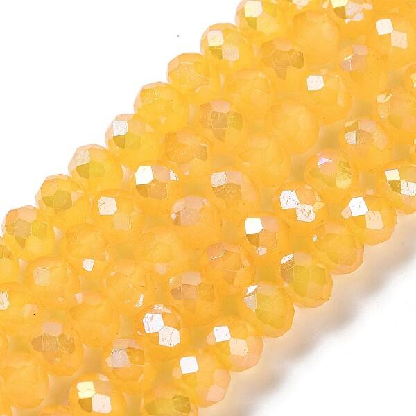 Baking Electroplate Glass Beads Strands